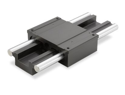 Low profile featuring external rails with maximum bearing spacing. Provides high pitch, yaw, and roll moment capability. Continuously supported.